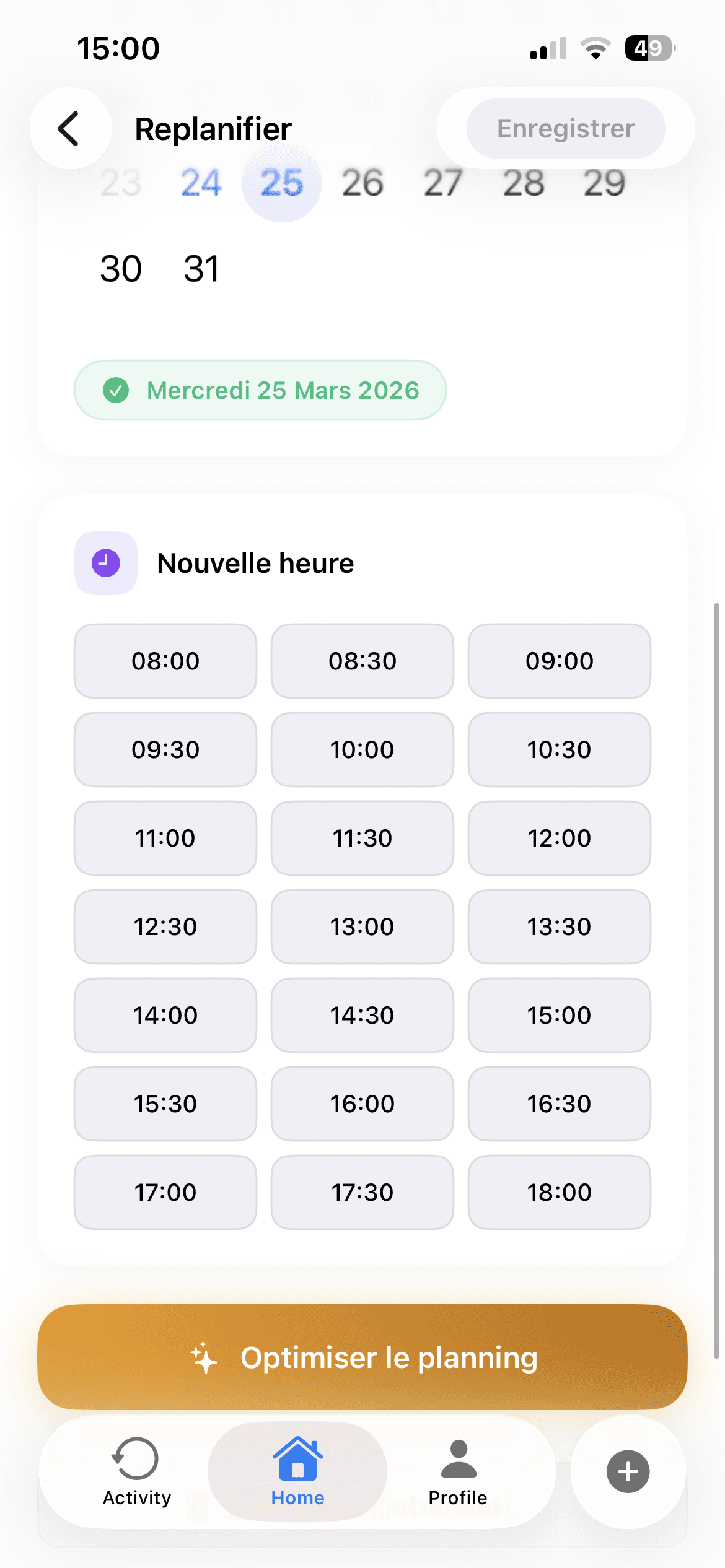 Optimisation du planning